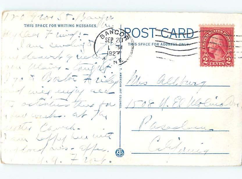 Wborder POST OFFICE SCENE Bangor Maine ME 10/19 AF1048 eBay