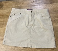 Vineyard Vines Mini Skirt Women  s 6 Kaki Corduroy Cotton Spandex Belted