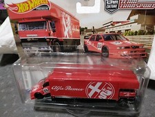 HOT WHEELS PREMIERE CAR CULTURE TEAM TRANSPORT ALFA ROMEO 155 Y VOLANTE DE FLOTA