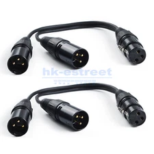 2 Pack Lot - 3-Pin XLR Female to Dual 2 Male Y Splitter Mic Cable Adaptor 16 AWG