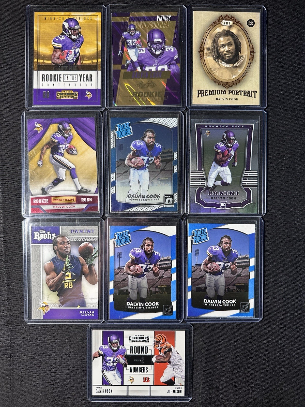 Dalvin Cook 12 Rookie Cards 2017 Lot Minnesota Vikings Optic Donruss Contenders
