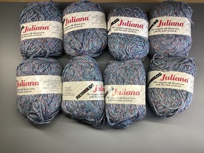 8 New Skeins Yarn Reynolds Silk Blend Blue Color 19 Tweed
