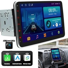 4 64GB 10.1" 2 DIN Android 15.0 Car Stereo GPS Sat Nav BT WiFi Rotating Screen