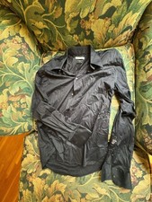 Versace Collection Trend Black Long Sleeve Dress Shirt with Medusa Embroidery