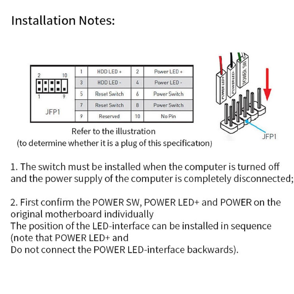 Computer Desktop Switch PC Motherboard External Start Power On/Off ...