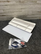Glass Desktop Whiteboard with Storage, Small Organizer Dry Erase Board Desk