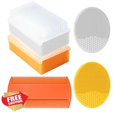 Baby Cradle Cap Brush Set, Silicone Scrubber Bath Sponge Comb, Newborn Toddle...