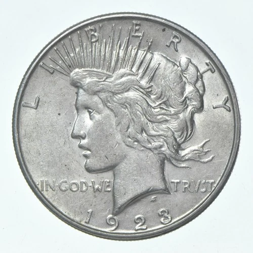 (1) 1923-S Choice AU Peace Silver Dollar 90% - CH AU Almost Unc - San Fran *1993