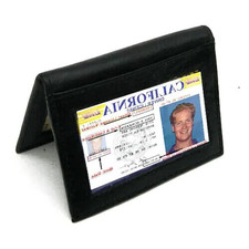 RFID Blocking Black Genuine Leather Wallet for Men Credit Card ID Holder