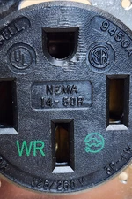 Hubbell HBL9450A Receptacle, 50A 125/250v, 14-50R - MARKED FOR EV CHARGING 9450A