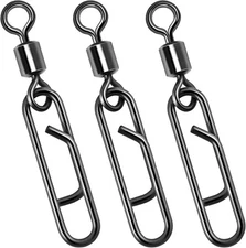 Dr.Fish Fishing Clips with Swivels, Speed Power #4(1.2)-77LB-20 Pack, Nickel 
