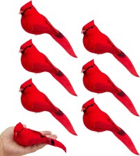 6pcs Red Cardinal Birds 5.5" Decor Ornaments for Christmas Tree