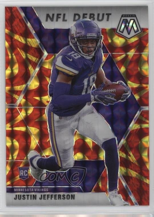 2020 Panini Mosaic NFL Debut Reactive Gold Prizm Justin Jefferson Rookie RC 7sd