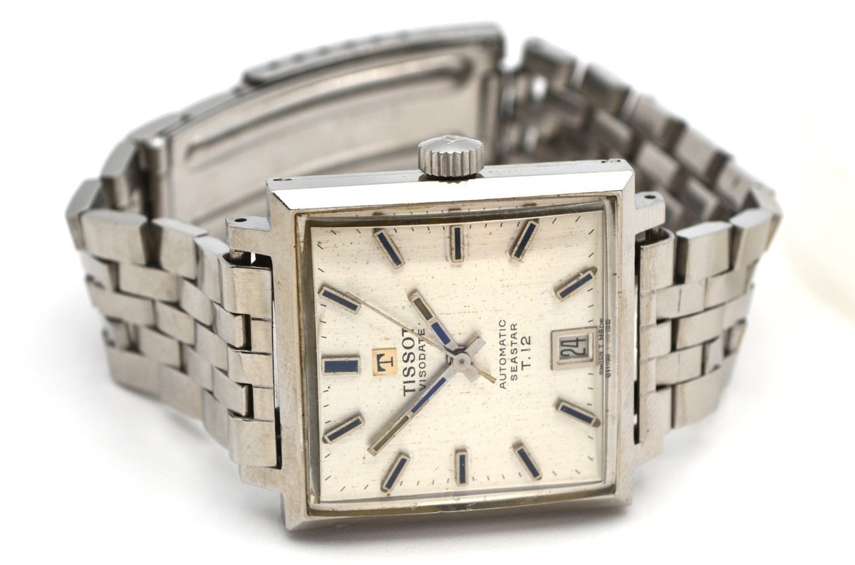 Tissot Seastar Visodate T-12 Automatic Steel Watch 35mm Square