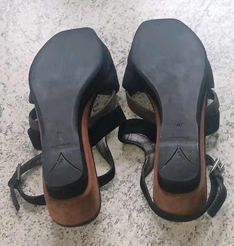 PRADA MILANO ITALY GRÖßE 40. GUTER ZUSTAND SANDALE SCHWARZ WILDLEDER - Bild 6 von 12