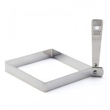 Square Egg Mold for Griddle Stainless Steel Ring with Collapsible Handle