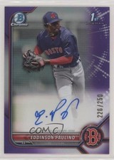 2022 Bowman Chrome Prospect Purple Refractor 226/250 Eddinson Paulino Auto 0f5t