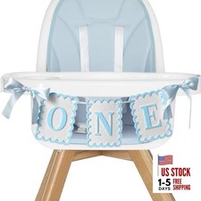 Pink Bow Birthday Decorations One High Chair Banner Girl Sweet First Blue