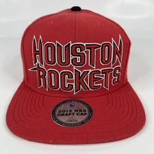 Houston Rockets Hat Snapback Red NBA Basketball 2013 Draft Cap Adidas Mens