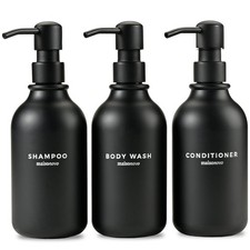 Shampoo and Conditioner Bottles Set of 3 Black   Shower Shampoo Dispenser   Hote
