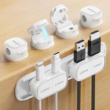 6 Pack Magnetic Cable Clips 1s Open/Lock , Cord Organizer Holder Strong Adhe...