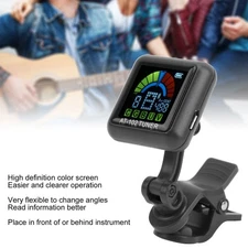 Aroma Guitar Clipon Tuner USB Rechargeable Builtin Battery Violin Ukulele AT102