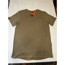 HAWX Mens Work Gear Short Sleeve Pocket T Shirt Brown Size Large NWT New UPF 30+