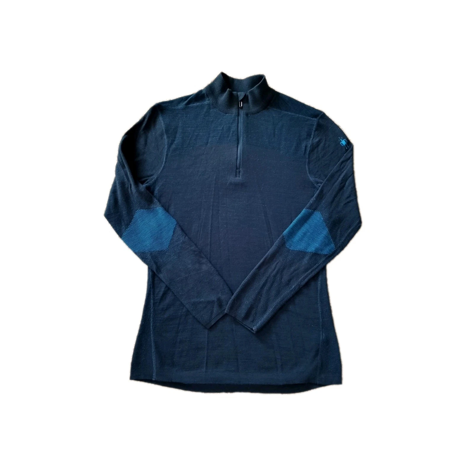 Smartwool Intraknit 200 Sweater Mens M Blue Thermal Merino 1/4 Zip Base Layer