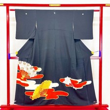 Japanese Kimono 'TOMESODE' Silk/Gold/Traditional/Traditional/Length:157cm N910