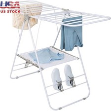 Heavy Duty Foldable Clothes Drying Rack Indoor Outdoor Portable Sturdy Stand New