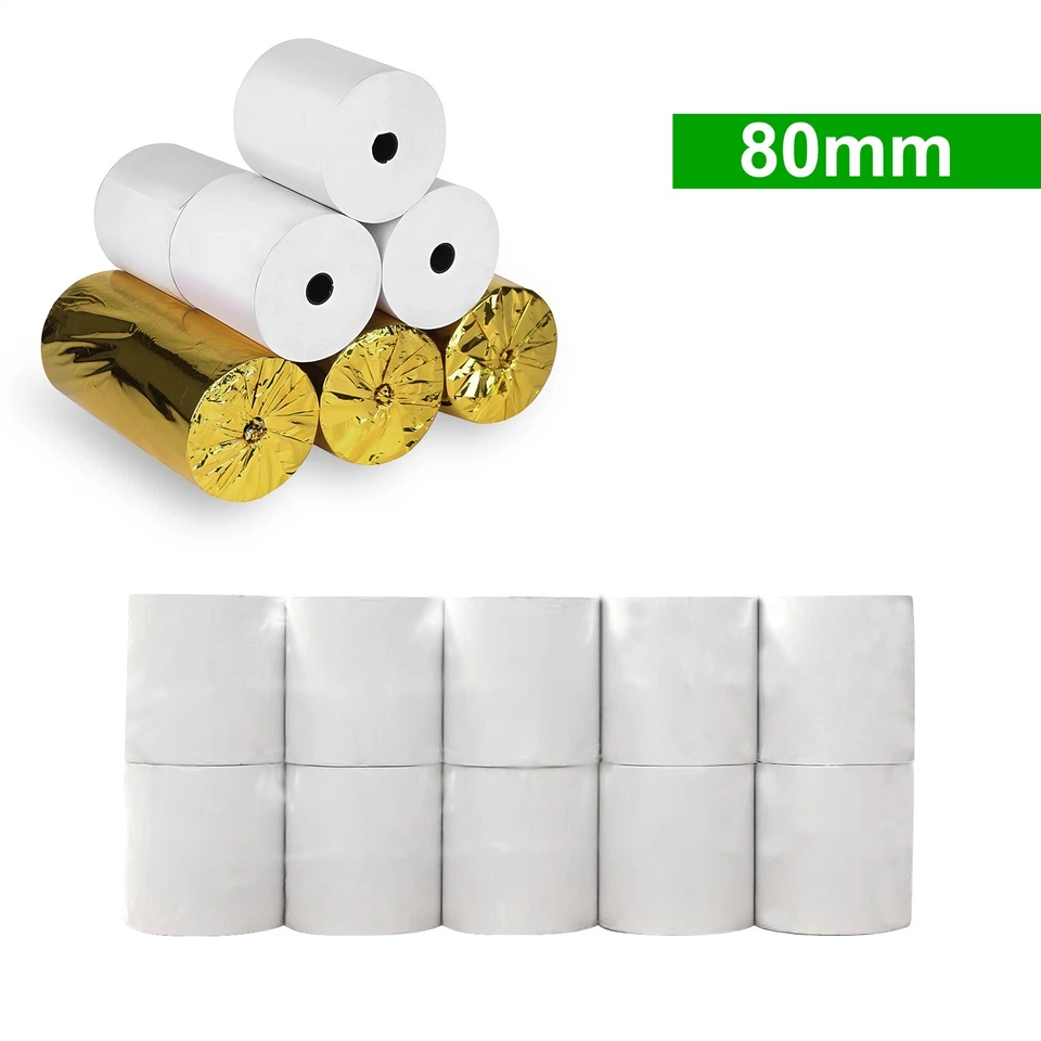 MARKENLOS 50 Rollen Thermorollen 80mm x 80M x 12mm Kassenrollen Bonrollen