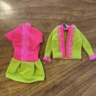 New ListingVintage Mattel Barbie #1858 Fancy Dancy Pink & Green Mod Dress & Sweater Jacket