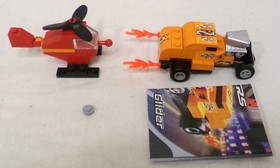 LEGO Racers 8641 Flame Glider Set Complete With Container and Helicopter Build