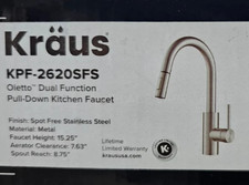KRAUS Oletto Single Handle Pull Down Kitchen Faucet in Spot Free Stainless Steel