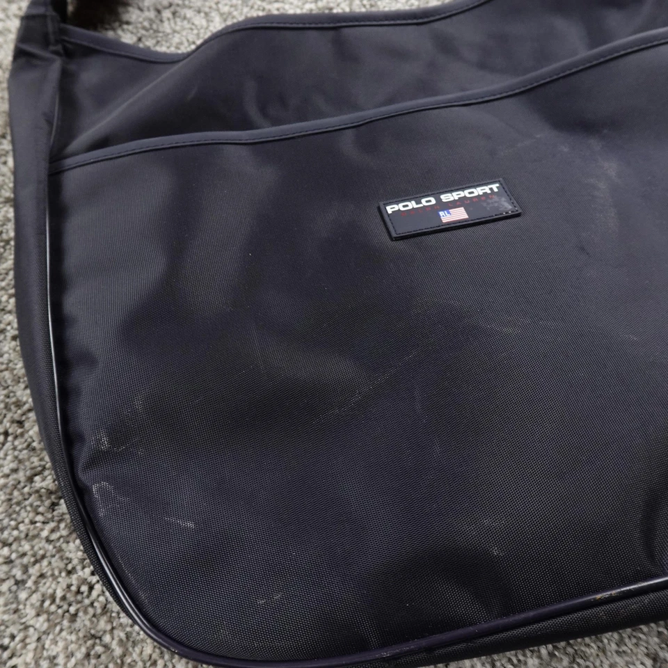 De Colección Ralph Lauren Cartera Mujer Negro Polo Deportivo Bandolera Cartera Bolso Mensajero Foto 3 de 4