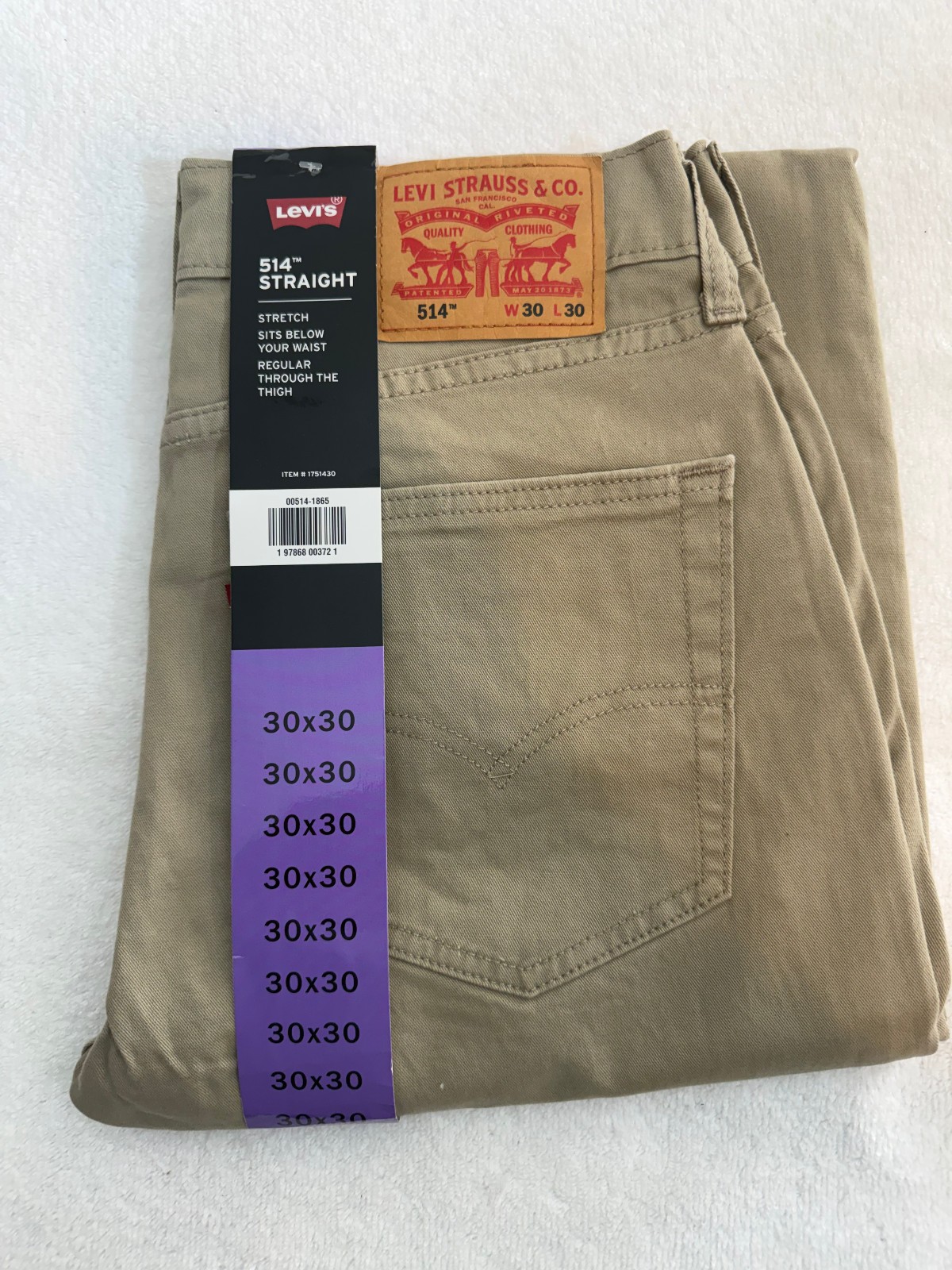 Men&rsquo;s 30x30 Tan Khaki Stretch Mid Rise