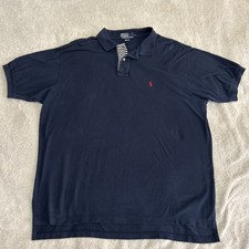 Polo Ralph Lauren Men  s Polo Shirt Size XL Navy Blue Red Pony Logo Classic Fit