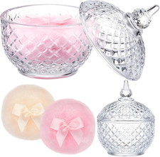 3 Pcs Large Body Powder Puff and Container Valentine'S Day Gift Powder Container