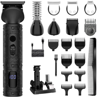 Surker Haarschneider 7 in 1 Präzisionstrimmer Barttrimmer Schwarz