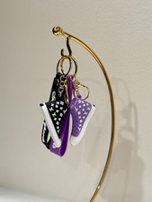 Stylish Sneaker Keychain Set   Forever Sports Shoe Charm Purple  Black