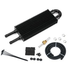 Universal 5/16" Transmission Oil Cooler Kit Aluminium alloy Tube  2 Pass Black
