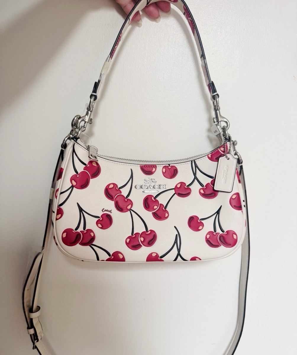 NWT Coach Teri Shoulder Bag In Signature Canvas With Cherry