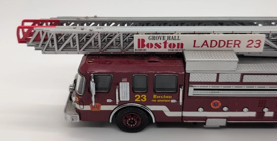 Code 3 Collectables Boston Fire Department E-One Rear Mount Ladder 23 Truck - Image 4 of 4