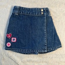 OshKosh Jean Skort   24M Girls   Heart  Star Appliqu    Elastic Back Vintage