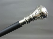 Vintage Antique Brass Knob Designer Handle Wooden Walking Stick Victorian Cane