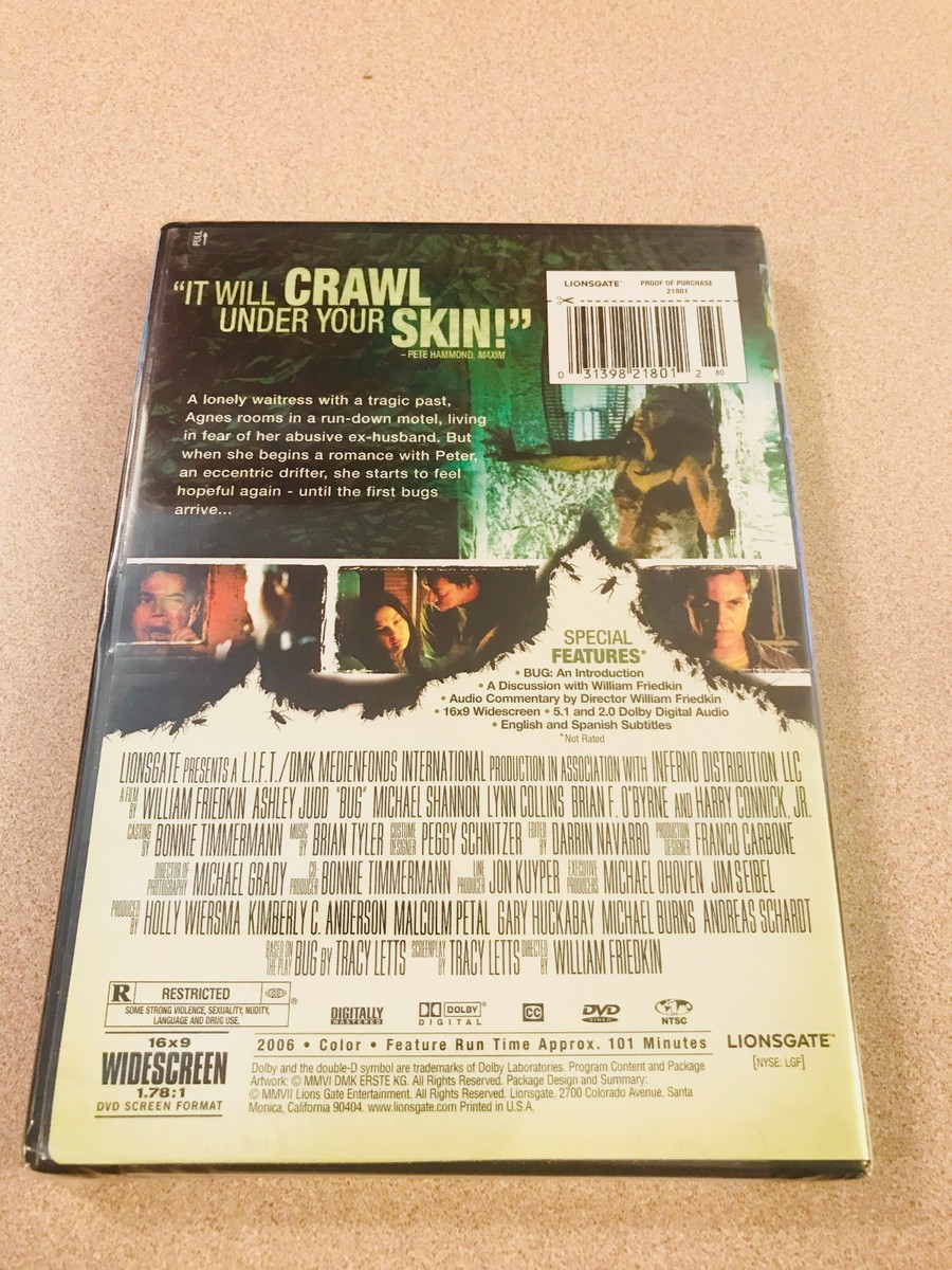 BUG - DVD Horror Ashley Judd & Harry Connick, Jr. Sealed New