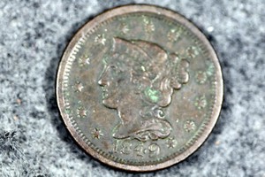 ESTATE FIND 1849 BRAIDED HAIR LARGE CENT  #D27270