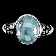 925 Sterling Silver Ring Oval Aquamarine 11x9mm Topaz Gemstone Jewelry Size 6