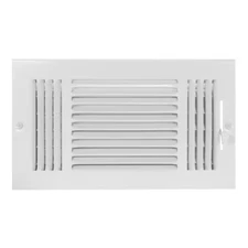 12 x 6 Inch 3-Way Steel Wall/Ceiling Register HVAC Vent Cover White Durable NEWW