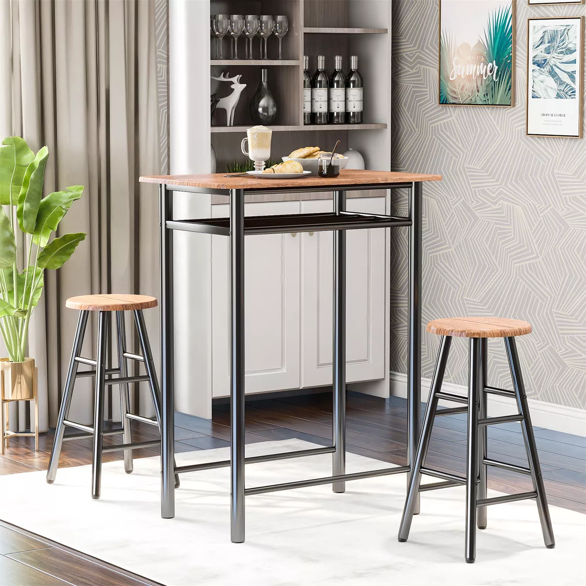 Breakfast bar 2 stools deals